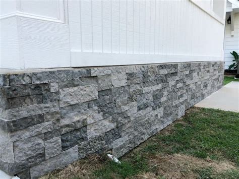 Use AIRSTONE to cover unsightly cement block foundation! | House foundation, Airstone, Stone ...