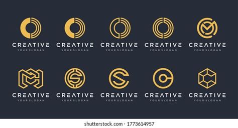 Set Creative Monogram Logo Design Template Stock Vector (Royalty Free ...