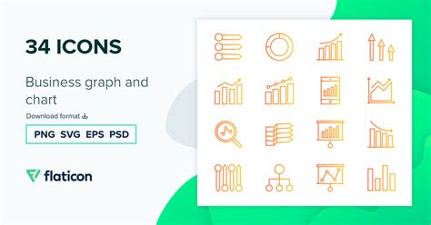 Business graph and chart Icon Pack | Gradient | 34 .SVG Icons