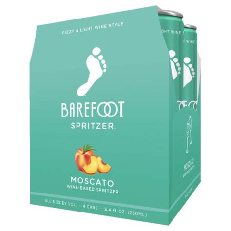 Barefoot Spritzer Moscato California White Wine Cooler Cans, 4 cans / 250 mL - Kroger