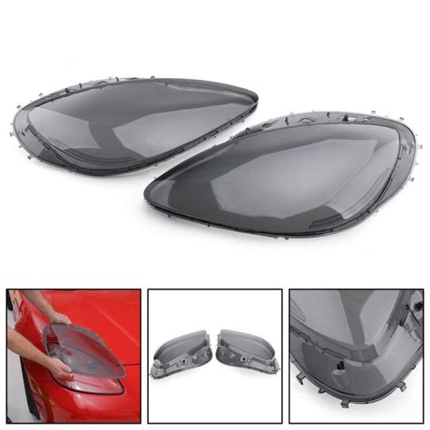 Pair Left Right Head Light Lenses Replacement Covers Smoke For C6 Corvette 05-13 Gray ...