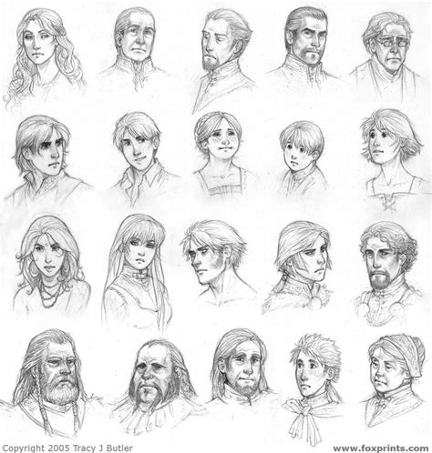 Character faces by tracyjb on deviantART | Character design, Sketches, Cartoon drawings