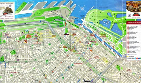 Detailed tourist map of central part of Buenos Aires city | Buenos ...