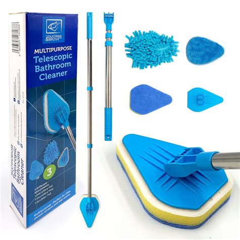 Telescopic Bathroom Mop - Tile Cleaning Kit – The Dustpan and Brush Store