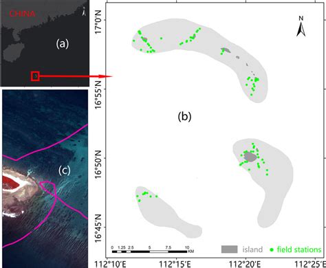 (a) Location of the Xisha Islands. (b) Locations and environment of in ...