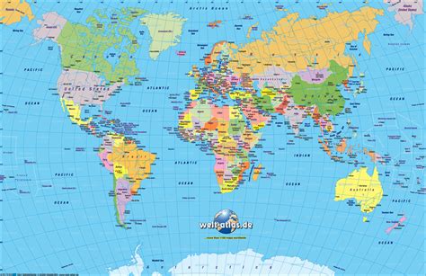 Map of World, political (small version) (General Map / Region of the ...