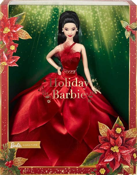 Barbie Signature 2022 Holiday Doll With Black Hair, Collectible Series ...