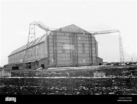 Airship hangar for military Zeppelins in Koenigsberg, 1911 Stock Photo ...