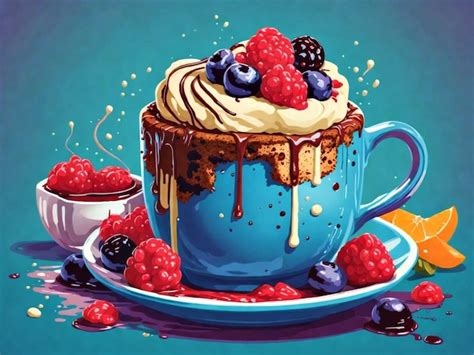 Premium AI Image | Mug cake recipe vector