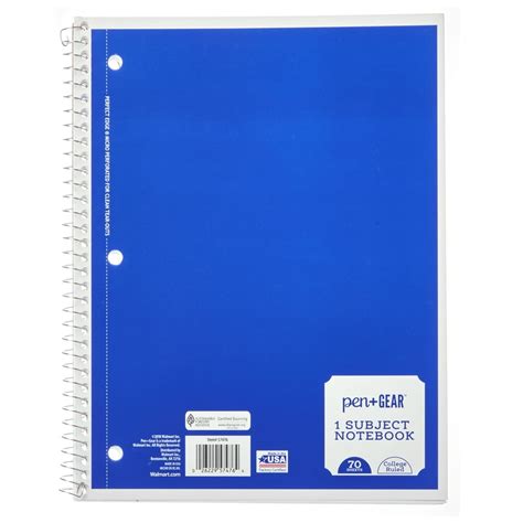 Pen + Gear 1-Subject Spiral Notebook, College Ruled, 70 Pages, Blue - Walmart.com - Walmart.com