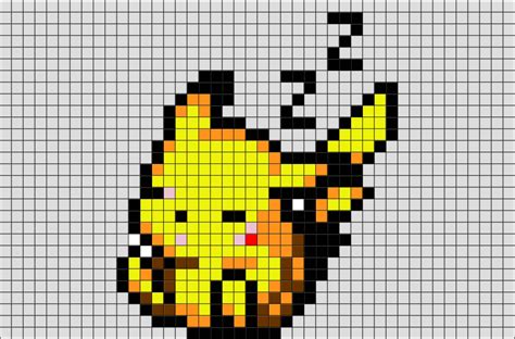 Sleeping Pikachu Pixel Art – BRIK