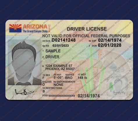 NEW Arizona Drivers License PSD Template 2023 - RH Editography