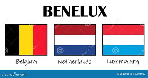 Benelux Countries Vector Flags: Belgium, Netherlands and Luxembourg Stock Vector - Illustration ...