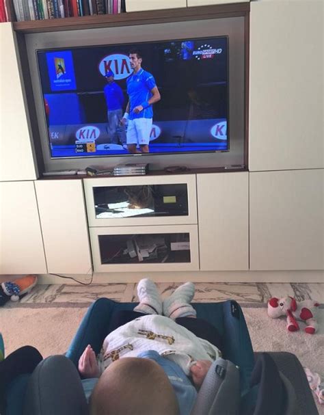 Novak Djokovic wife Jelena and son Stefan watch him play from home ...