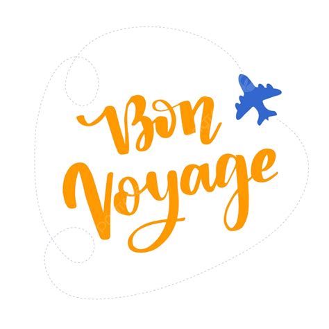 Bon Voyage Clipart PNG Images, Hand Drawn Lettering Bon Voyage, Black ...