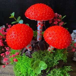 Neon Orange Mushroom Lamp Table Night Light Ambient Lights Bedroom ...