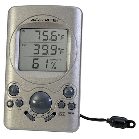 Shop AcuRite Digital Indoor/Outdoor Pewter Thermometer at Lowes.com