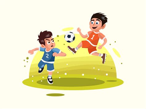 Two Kids Playing Soccer Vector Illustration by Dendy Herlambang on Dribbble