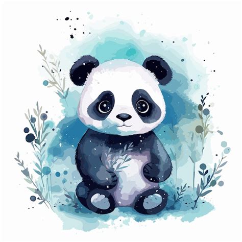 Premium Vector | Watercolor panda isolated on white background