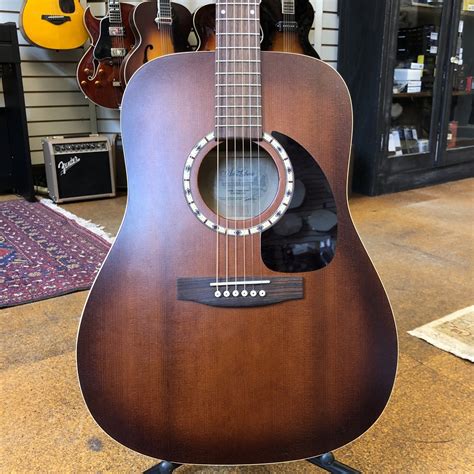 Art & Lutherie Cedar Antique Burst Solid Cedar/Canadian Wild Cherry Dreadnought Acoustic Early ...