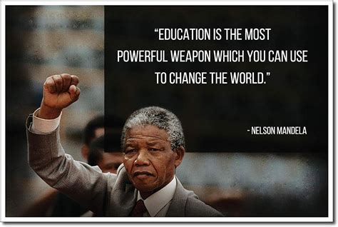 Amazon.com: Nelson Mandela Poster Quote “Education is the most powerful ...