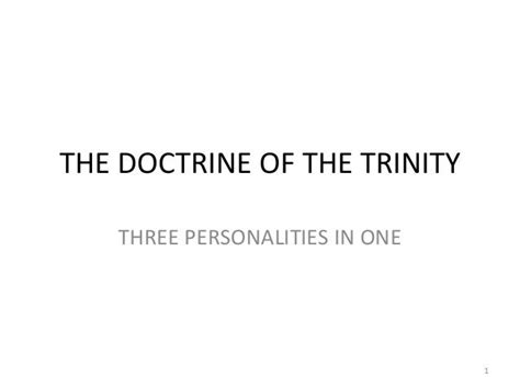 The doctrine of the trinity