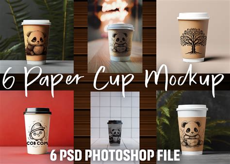 6 Paper Cup Mockup Template Graphic by E A G L E · Creative Fabrica