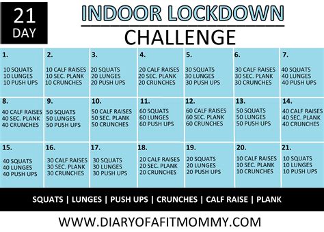 21 DAY INDOOR LOCKDOWN CHALLENGE - Diary of a Fit Mommy