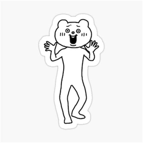 "Cute Bear Funny Face Meme" Sticker for Sale by fatherfarm | Redbubble