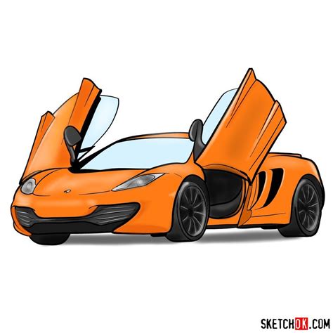 How to draw McLaren MP4-12C - Step by step drawing tutorials | Easy ...