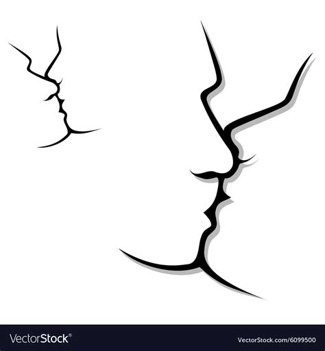 Couple kissing Royalty Free Vector Image - VectorStock