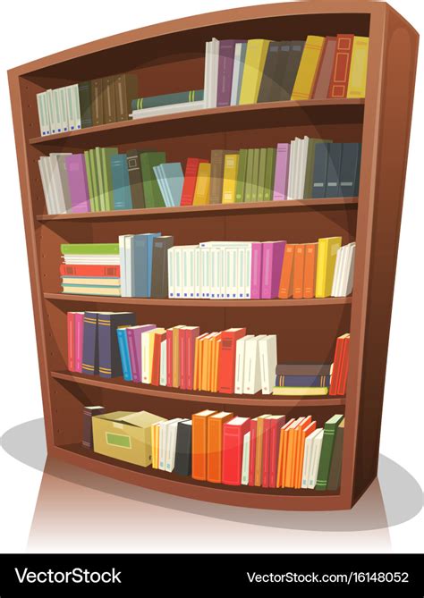 Cartoon library bookshelf Royalty Free Vector Image