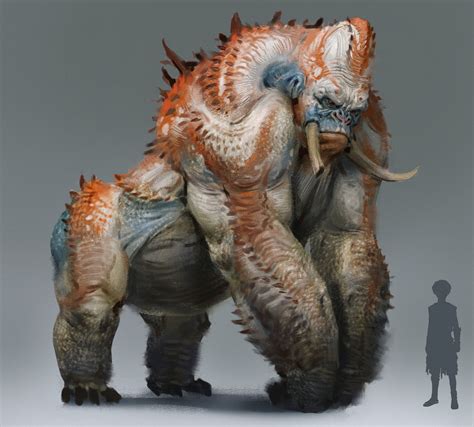 ArtStation - Alien gorilla design, yangyang sui Alien Creatures, Fantasy Creatures Art, Mythical ...