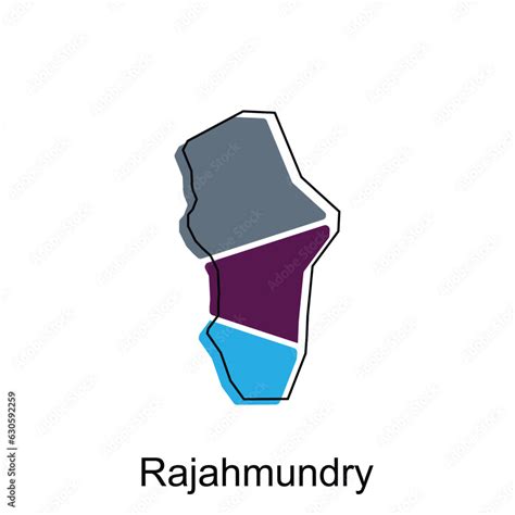 map of Rajahmundry City modern outline, High detailed illustration ...