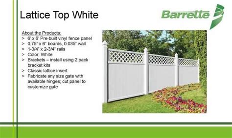 overstock barrette white vinyl privacy fence with lattice top lancaster ...