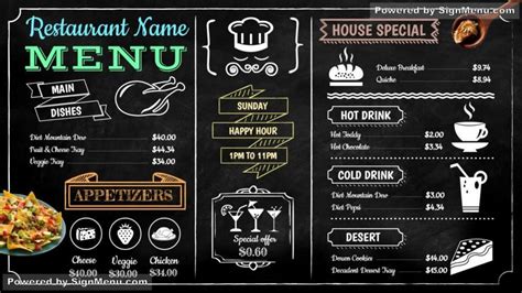 This #restaurant #menuboard signage template appears classic which ...