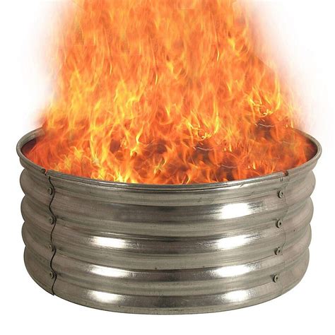 Galvanized Round Fire Pit Ring Steel in 2021 | Steel fire pit ring, Fire pit ring, Steel fire pit