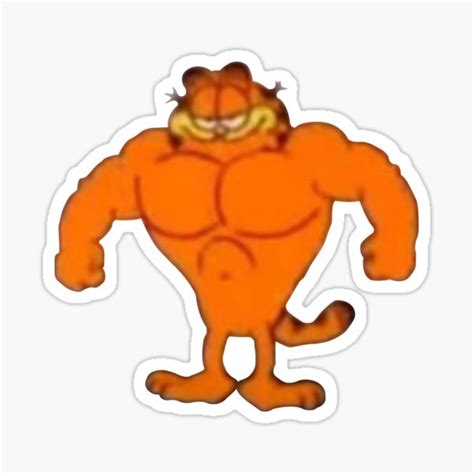 "Buff Garfield Meme" Sticker for Sale by tttatia | Redbubble