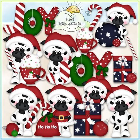 Merry Christmas Cows 1 - NE Kristi W. Designs Clip Art : Digi Web ...