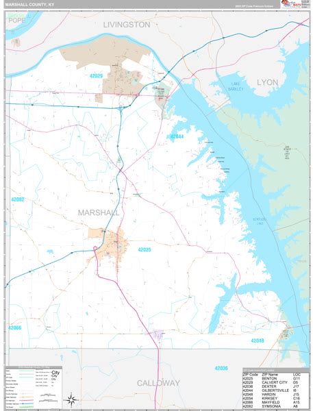 Marshall County, KY Wall Map Premium Style by MarketMAPS - MapSales