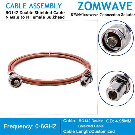 n male to female bulkhead, coaxial cable supplier, custom rf cables, rg142, rg402