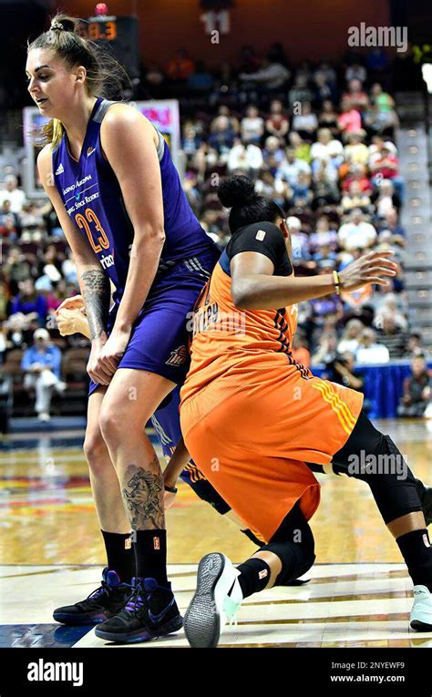 Aug.4, 2017: Phoenix Mercury forward, Cayla George, puts a block on ...