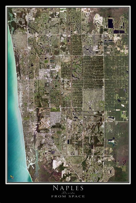 The Naples Florida Satellite Poster Map in 2021 | Naples florida, Map poster, Naples