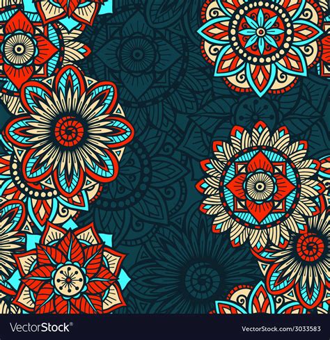 Seamless mandalas pattern Royalty Free Vector Image