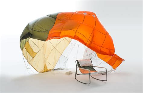 Furniture made of steel and recycled parachutes - MaterialDistrict