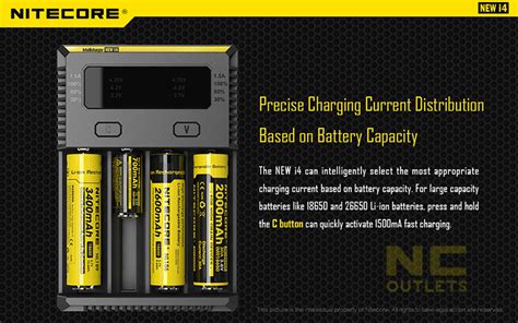 Nitecore New I4 Eu Au Uk Us Plug Imr Li Ion Aa 18650 Dc 12v Universal Rohs Battery Charger - Buy ...