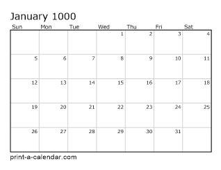 Download 1000 Printable Calendars