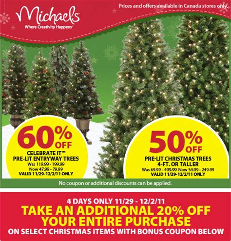 Michaels: 50% Off Pre-Lit Christmas Trees 4-Days Only Sale (Nov 29 ...