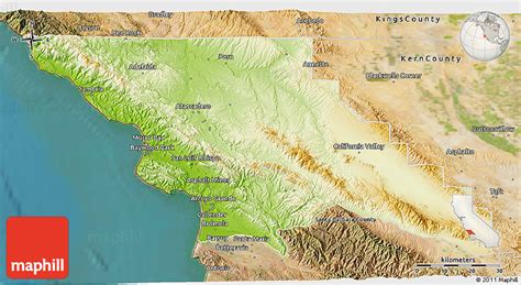 Physical 3D Map of San Luis Obispo County, satellite outside