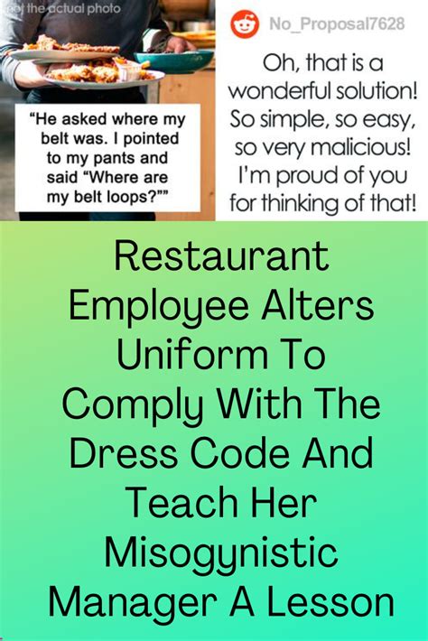 Restaurant Employee Alters Uniform To Comply With The Dress Code And Teach Her Misogynistic ...